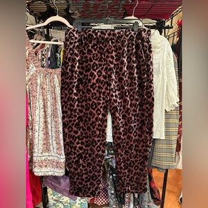 J. Crew Leopard Print Pants - Pink and Black